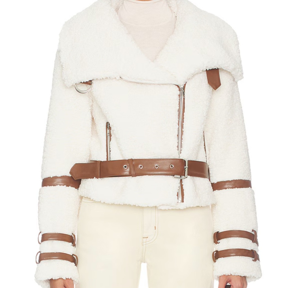 Tularosa Cream and Brown Teddy Jacket